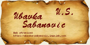 Ubavka Šabanović vizit kartica